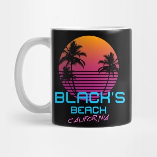 Black's Beach California Retro 80's Mug